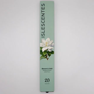 Bloom and Chill Gardenia Incense Stick White Front Islescentes