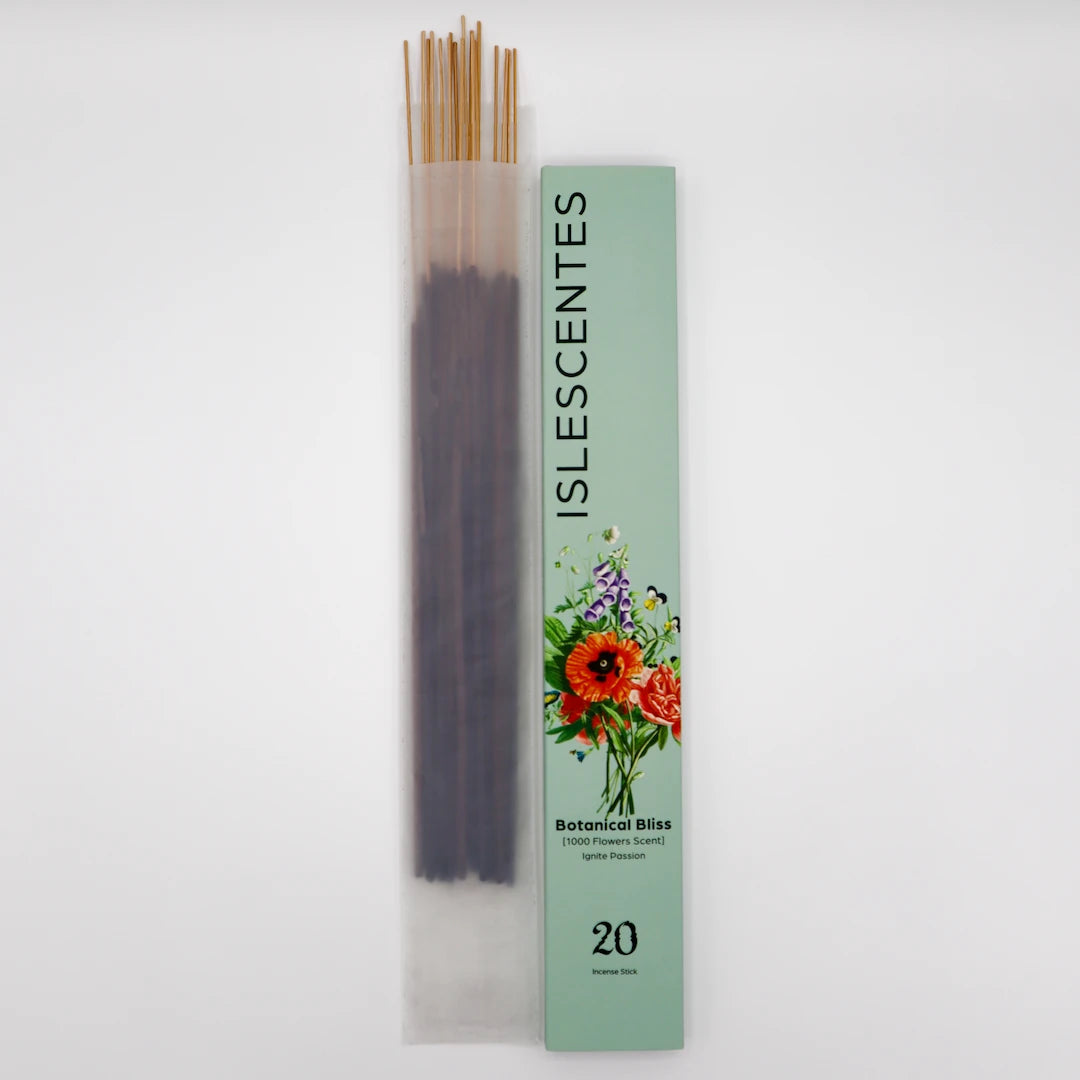 Botanical Bliss 1000 Flowers Incense Stick White Front with Incense Islescentes
