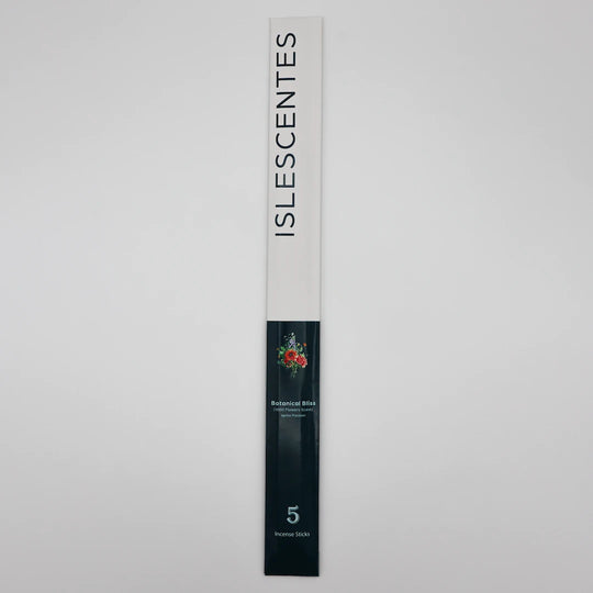 ISLESCENTES Botanical Bliss 1000 Flowers Incense Stick product packaging on a light gray background