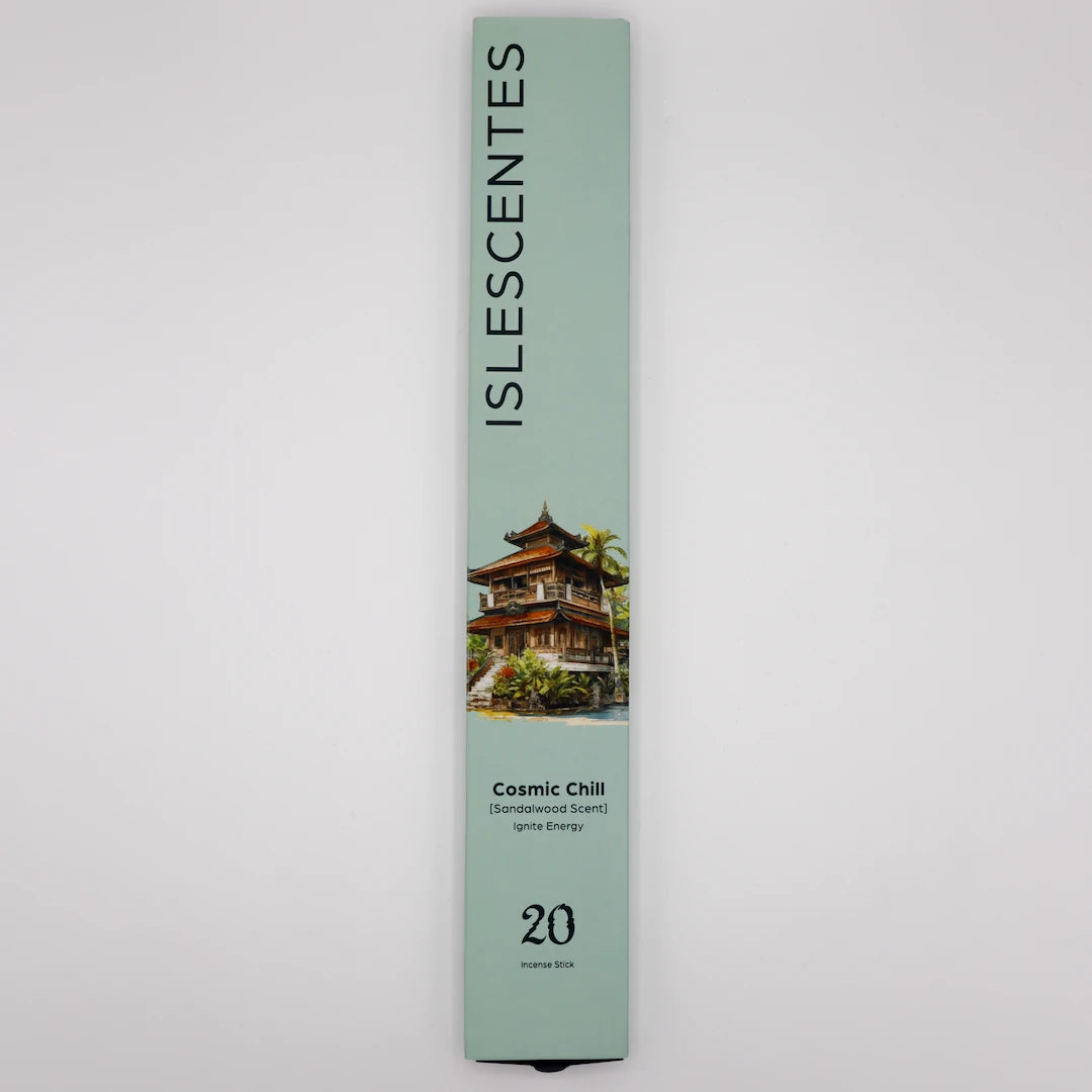 Cosmic Chill Sandalwood Incense Stick White Front Islescentes