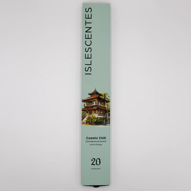 Cosmic Chill Sandalwood Incense Stick White Front Islescentes