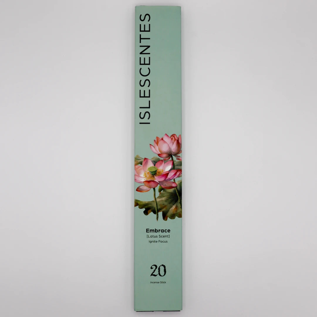 Embrace Lotus Incense Stick White Front Islescentes