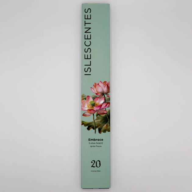 Embrace Lotus Incense Stick White Front Islescentes