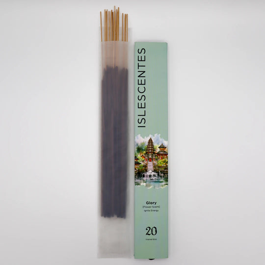 Glory Flower Incense Stick White Front with Incense Islescentes