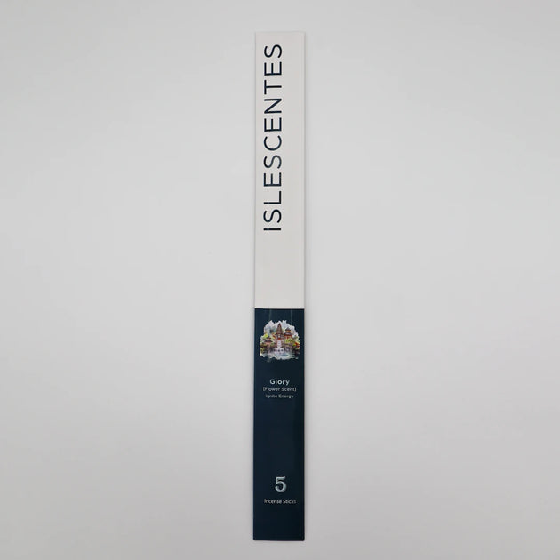 ISLESCENTES Glory Flower Incense Stick product packaging on a light gray background