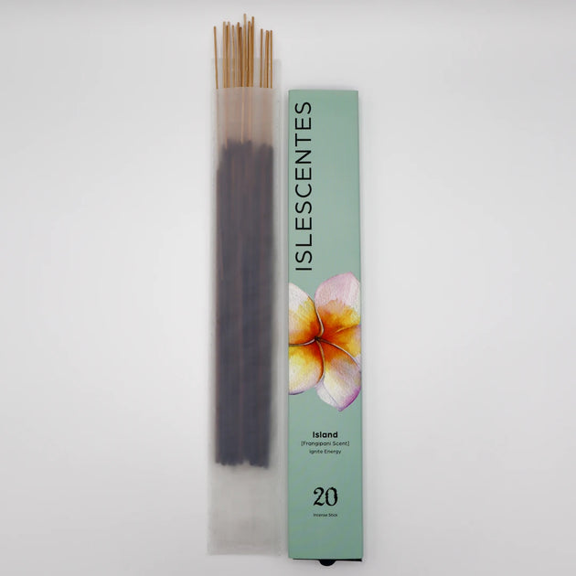 Island Frangipani Incense Stick White Front with Incense Islescentes
