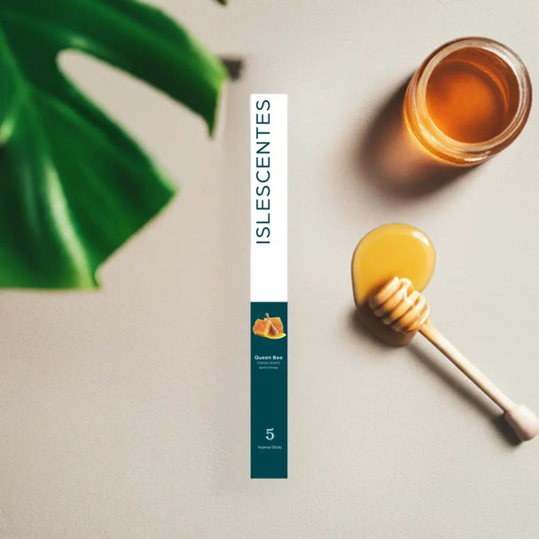 Queen Bee Honey Starter Pack Front Long-lasting natural incense stick with tropical island fragrance by Islescentes