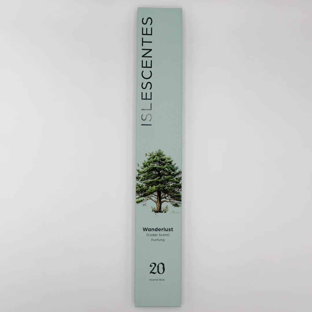 Wanderlust Cedar Incense Stick White Front Islescentes