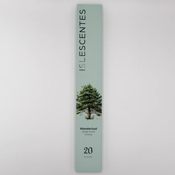 Wanderlust Cedar Incense Stick White Front Islescentes