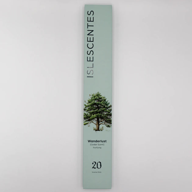 Wanderlust Cedar Incense Stick White Front Islescentes